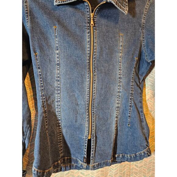 Vintage AKO Ladies Jeans Jacket Sz Medium 90's Y2K Denim - Picture 2 of 5